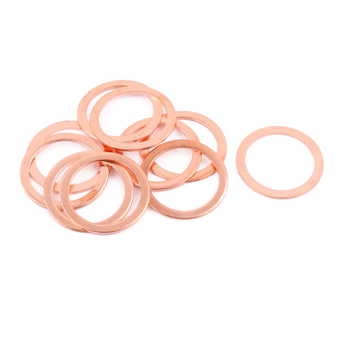 10Pc 26mm x 20mm x 1mm Flat Ring Copper Crush Washer Sealing Gasket Fastener
