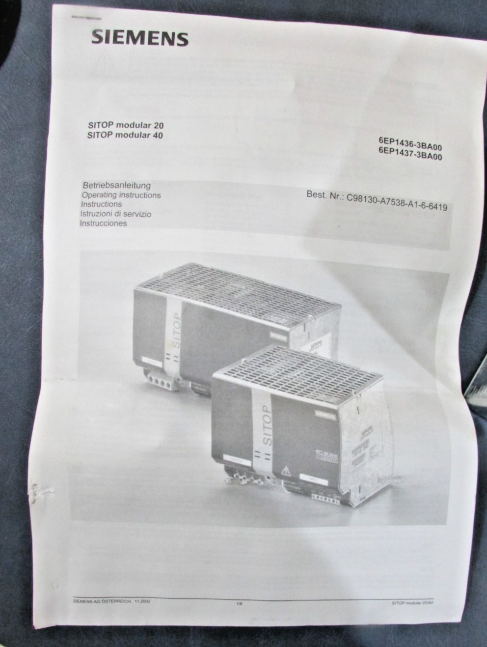 Siemens 40A 1/2ph SITOP Modular
