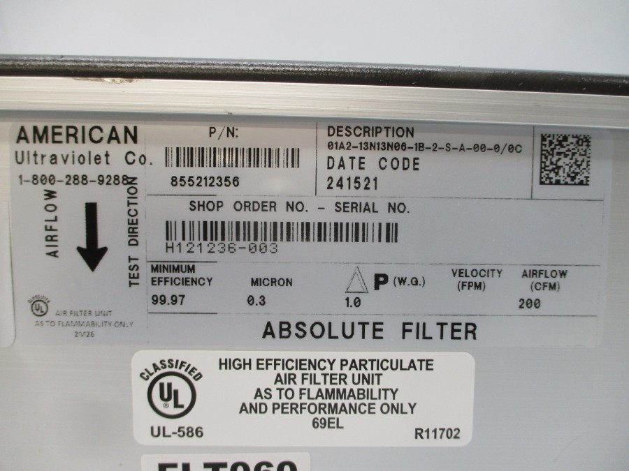 AMERICAN ULTRAVIOLET 855212356 01A2-13N13N06-1B-2-S-A-00-0/0C NSNP