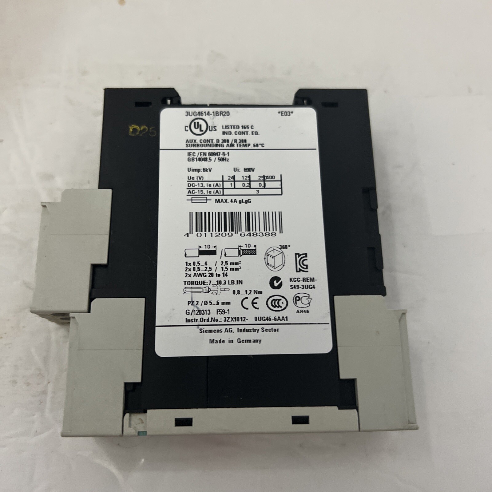 SIEMENS SIRIUS MONITORING RELAY 3UG4614-1BR20