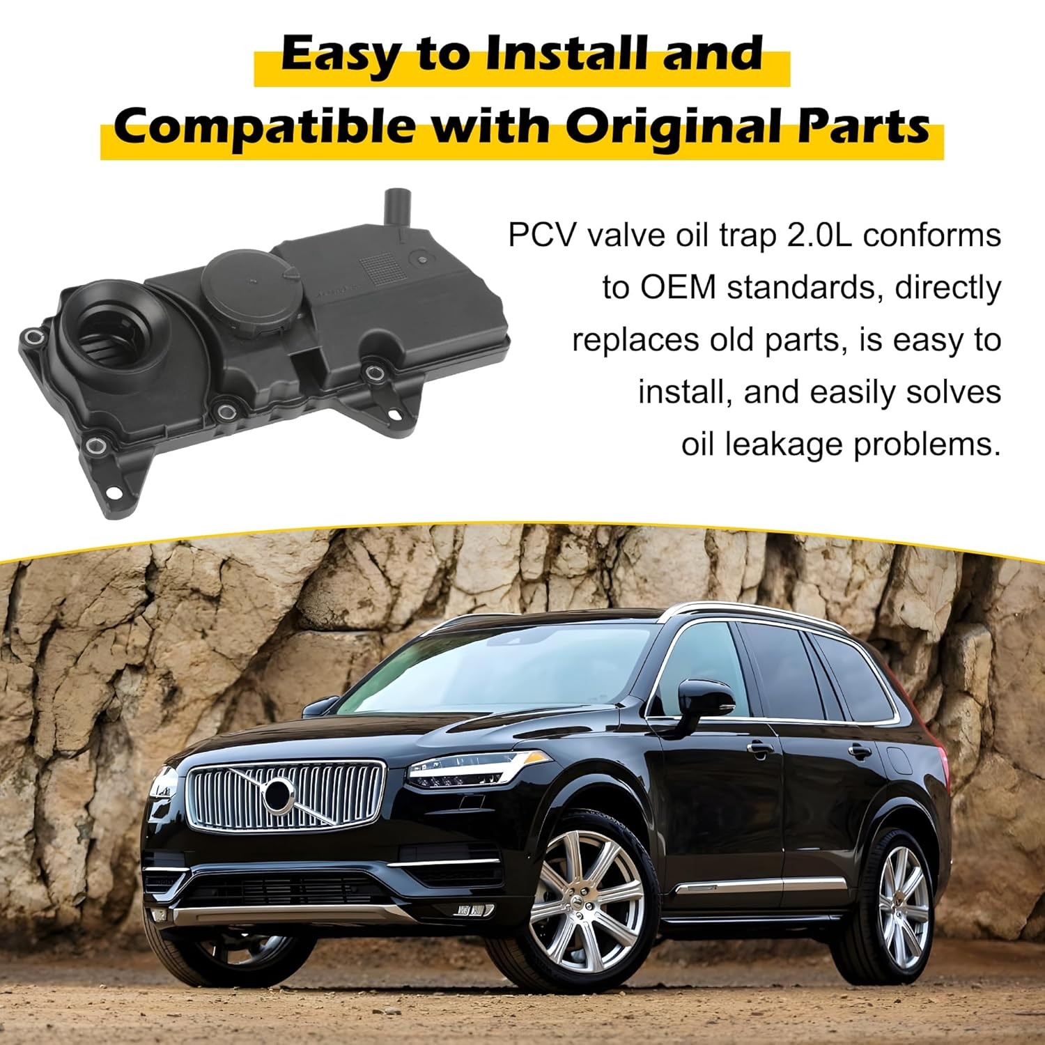 Volvo PCV Valve Oil Trap Compatible XC90 XC60 S60 S80 S90 V60 2.0L Replacement
