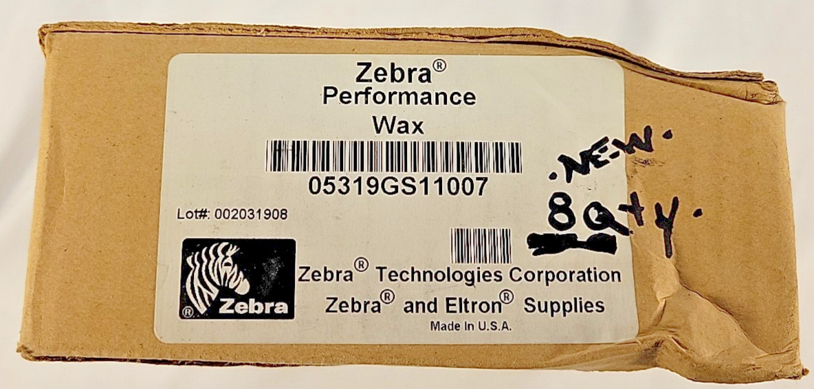 Zebra 4.33″ X 2913′ Performance 5319 Wax Ribbon Black 05319GS11007 – 8 Rolls