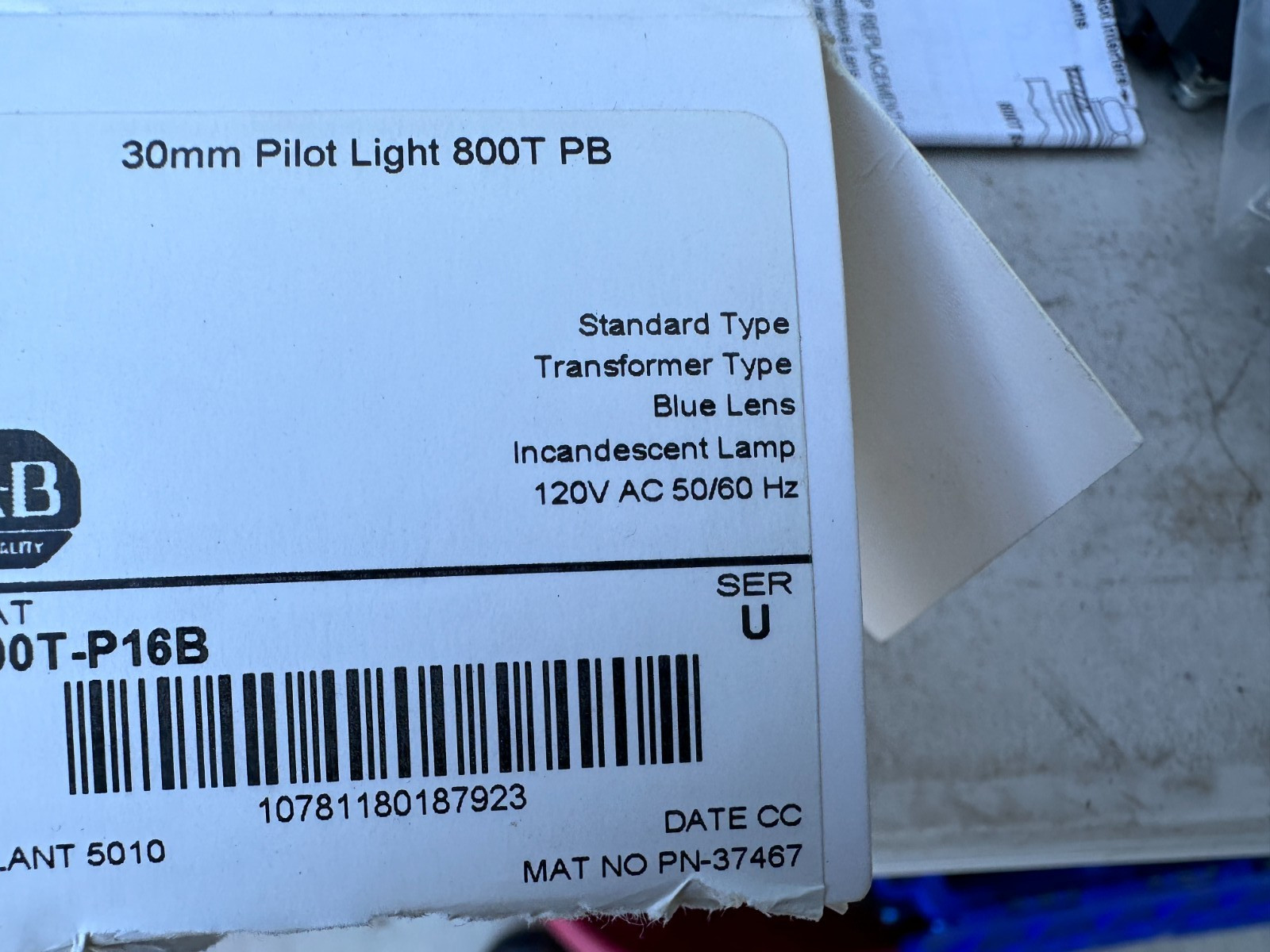 Allen Bradley 800T-P16B 30mm Blue Pilot Light