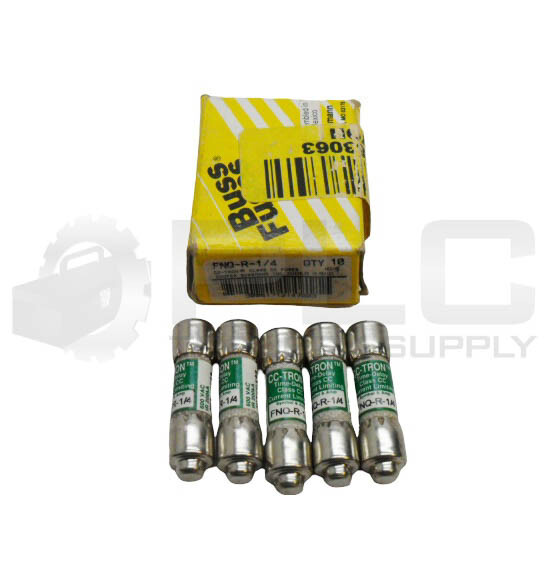NEW BOX OF 5 BUSSMANN FNQ-R-1/4 CC-TRON FUSE 1/4A 600VAC *READ*