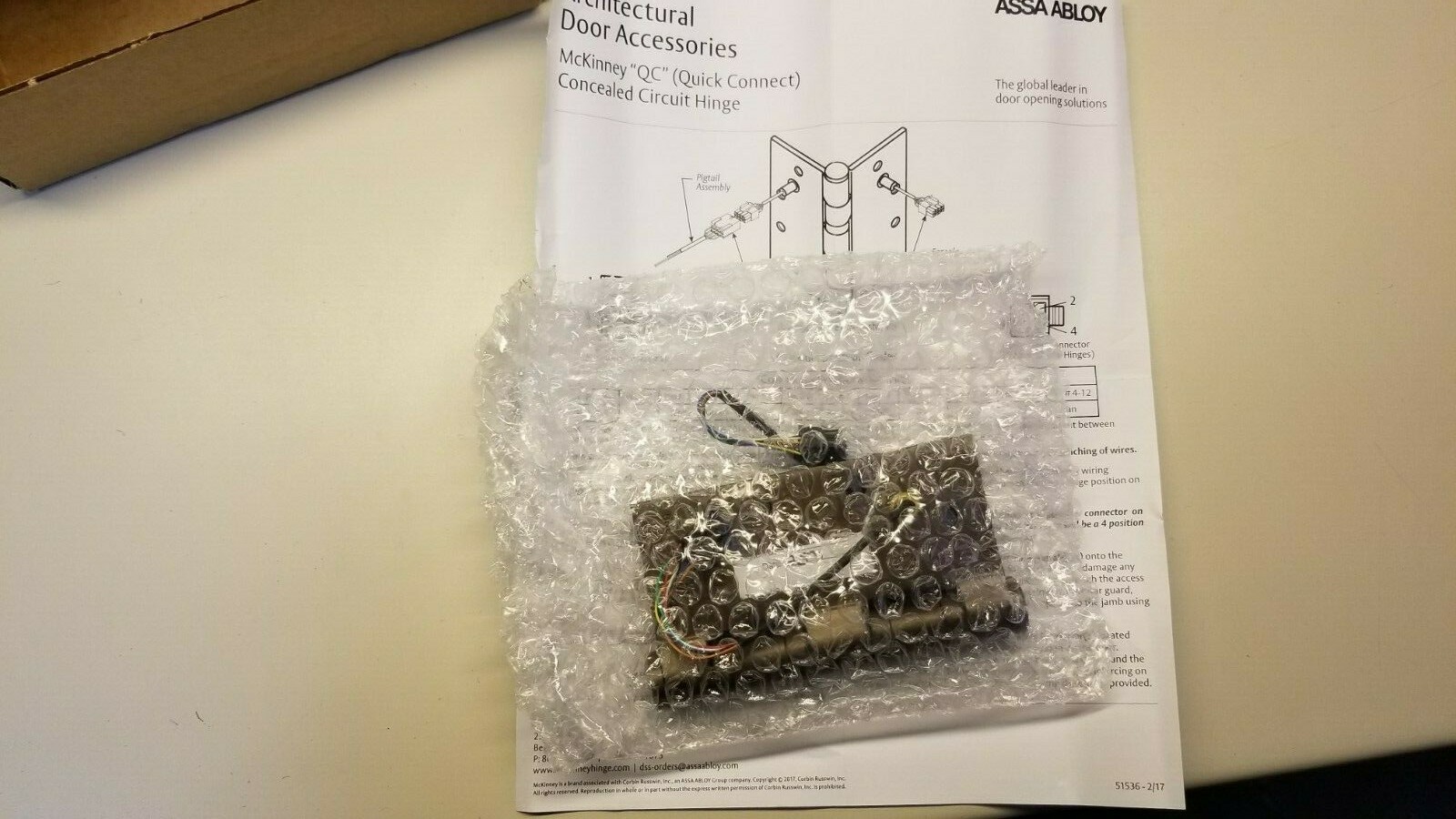 ASSA ABLOY McKinney “QC” Quick Connect Concealed Circuit Hinge T4A3386 10BE QC8