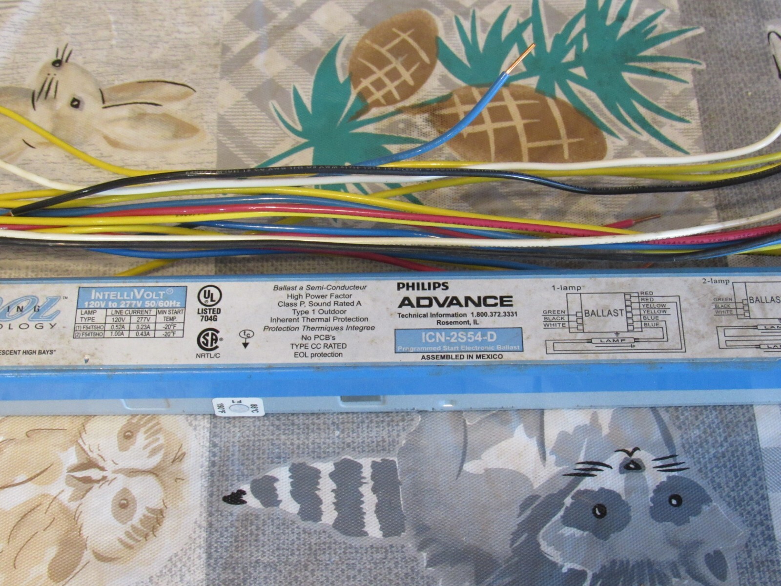 Philips Advance Electronic Ballast ICN2S54D Centium 120V-277V 50/60H ICN-2S54-D