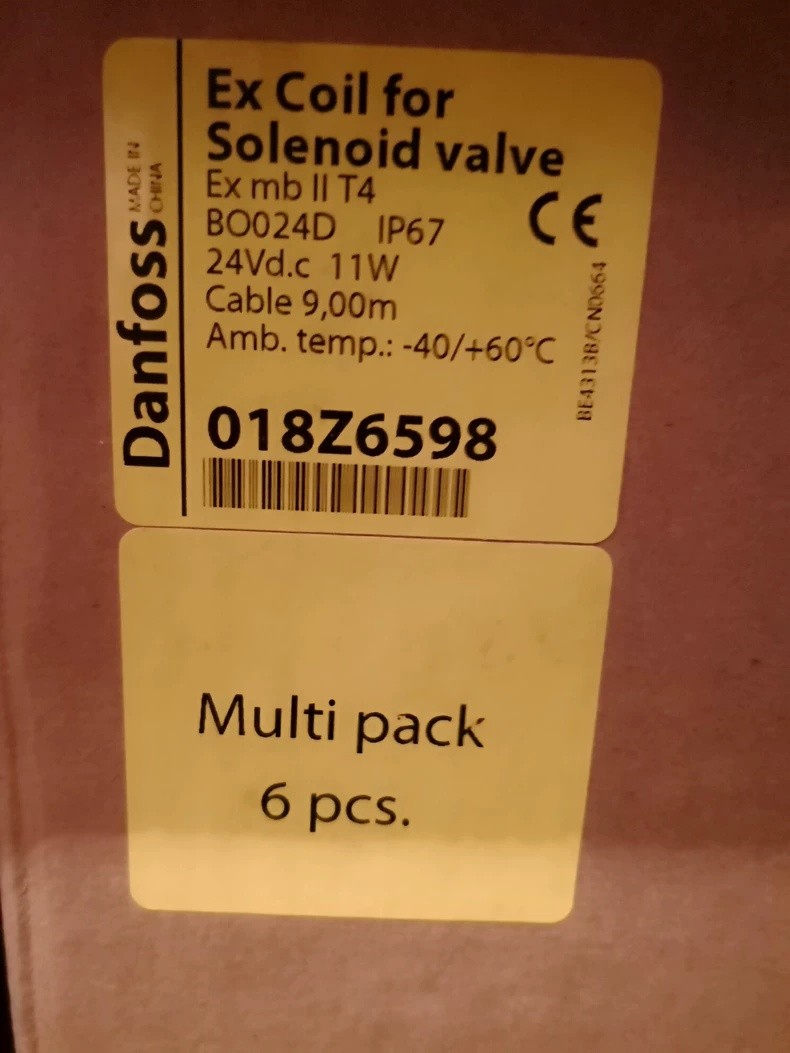 New Danfoss Solenoid Valve Coil 018Z6598