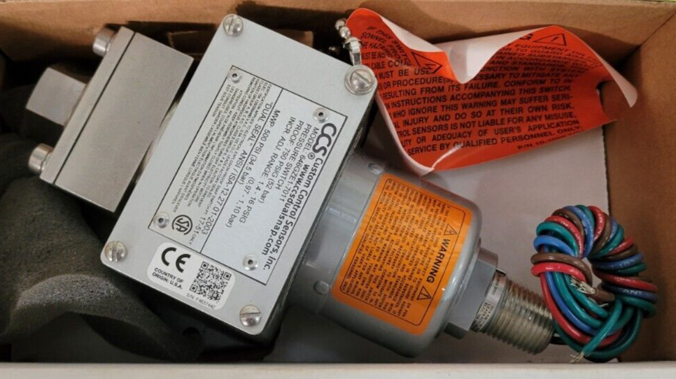🟠CCS, 646GZE1-7011 DUAL SEAL PRESSURE SWITCH PESSCO IS OFFERING 1 V122123-2 🗽