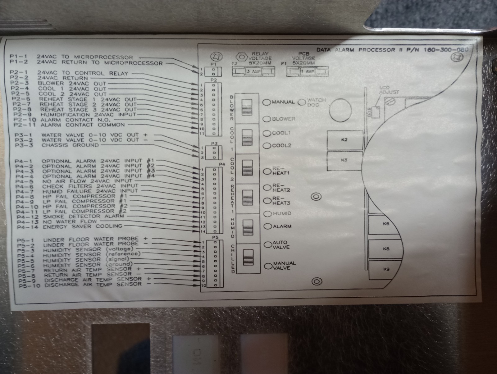 Data Aire Inc. DAP II Alarm Processor Control Interface 160-300-080 Rev E