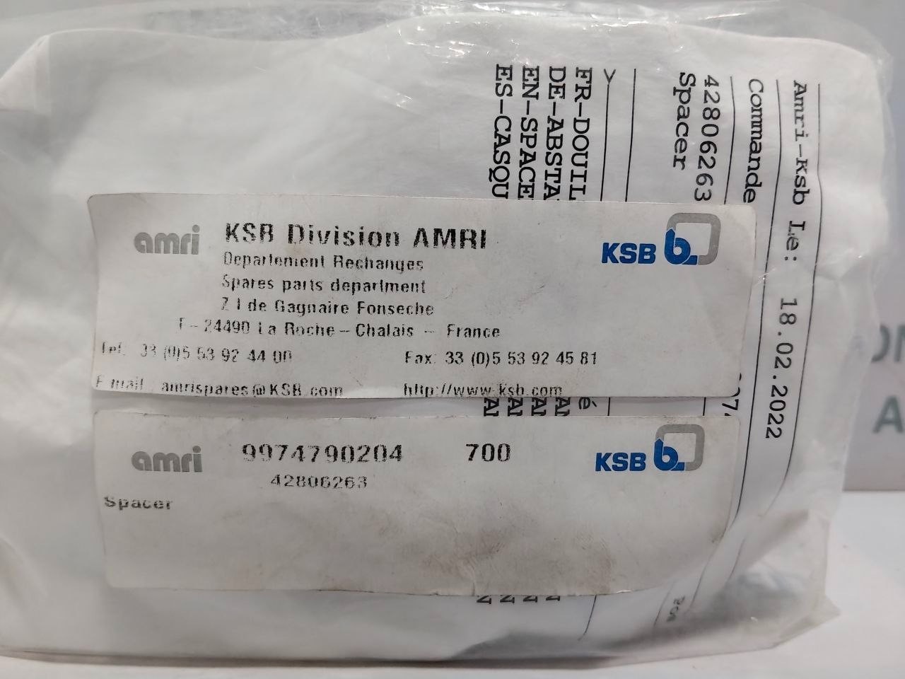 KSB Amri 42806263 9974790204 Spare Parts Kit Pseudo cryo Screw M14x20 and Spacer