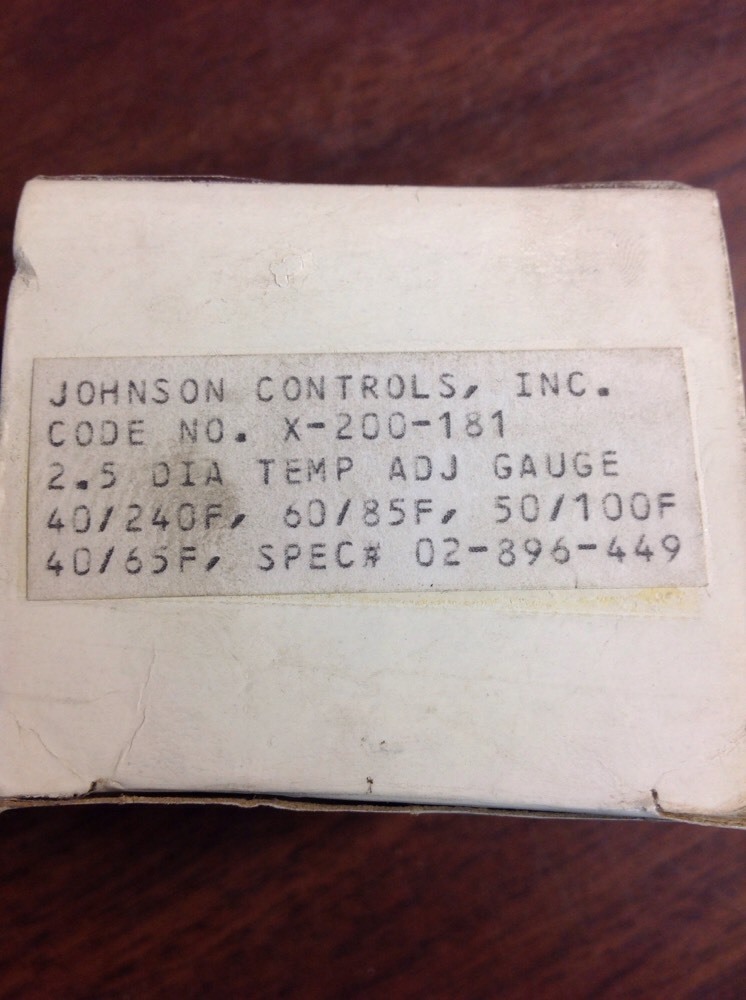 Johnson Controls Temperature Adjustment Gauge X-200-181