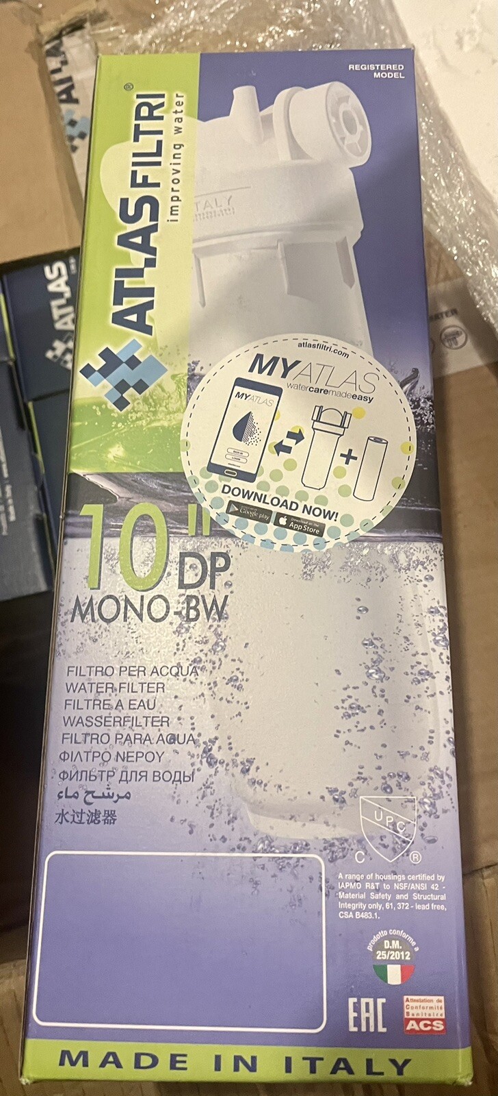 Atlas Filtri 10″ DP Mono-BW, DP Water Filter Housing, NEW In Box!