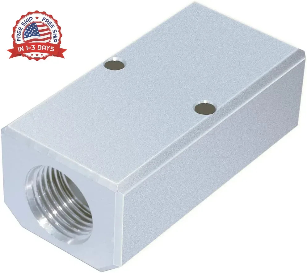 Beduan 2 Way 4 Port 1/2″NPT Input Port 1/4″NPT Output Port Aluminum Air Hose Inl
