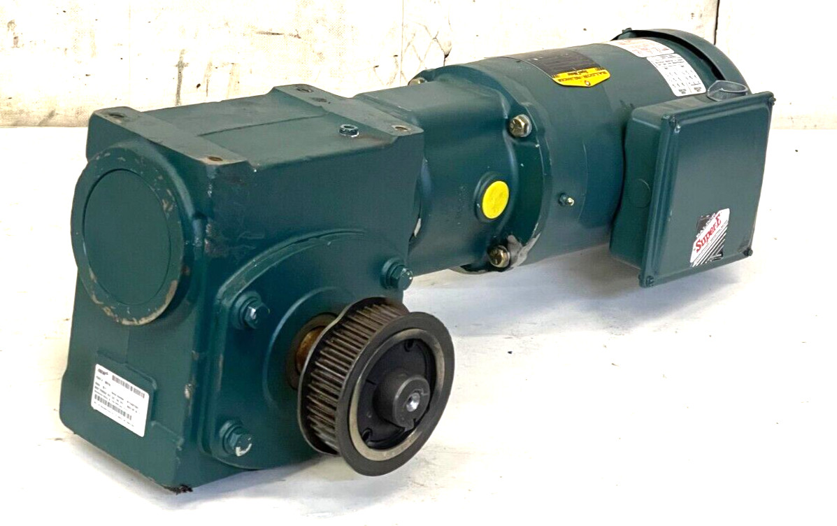 BALDOR RELIANCE SUPER-E MOTOR VEUHM3558T W/TIGEAR 2 GEAR REDUCER 30S15L