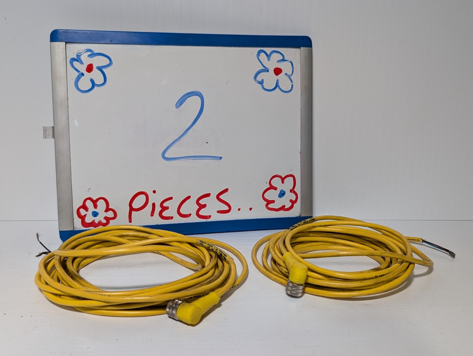 Lot of 2 Woodson 803001A09M050 Cordset 16.4′ L, M12(F) to Open Leads, 250VACVDC