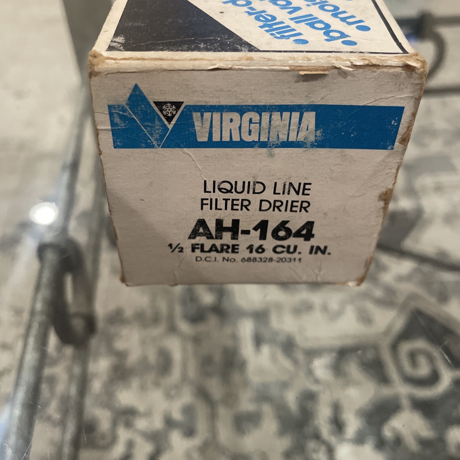 NOS Virginia Refrigerant Liquid Line Filter-Drier AH-164 16 Cu. In. 1/2 Flare