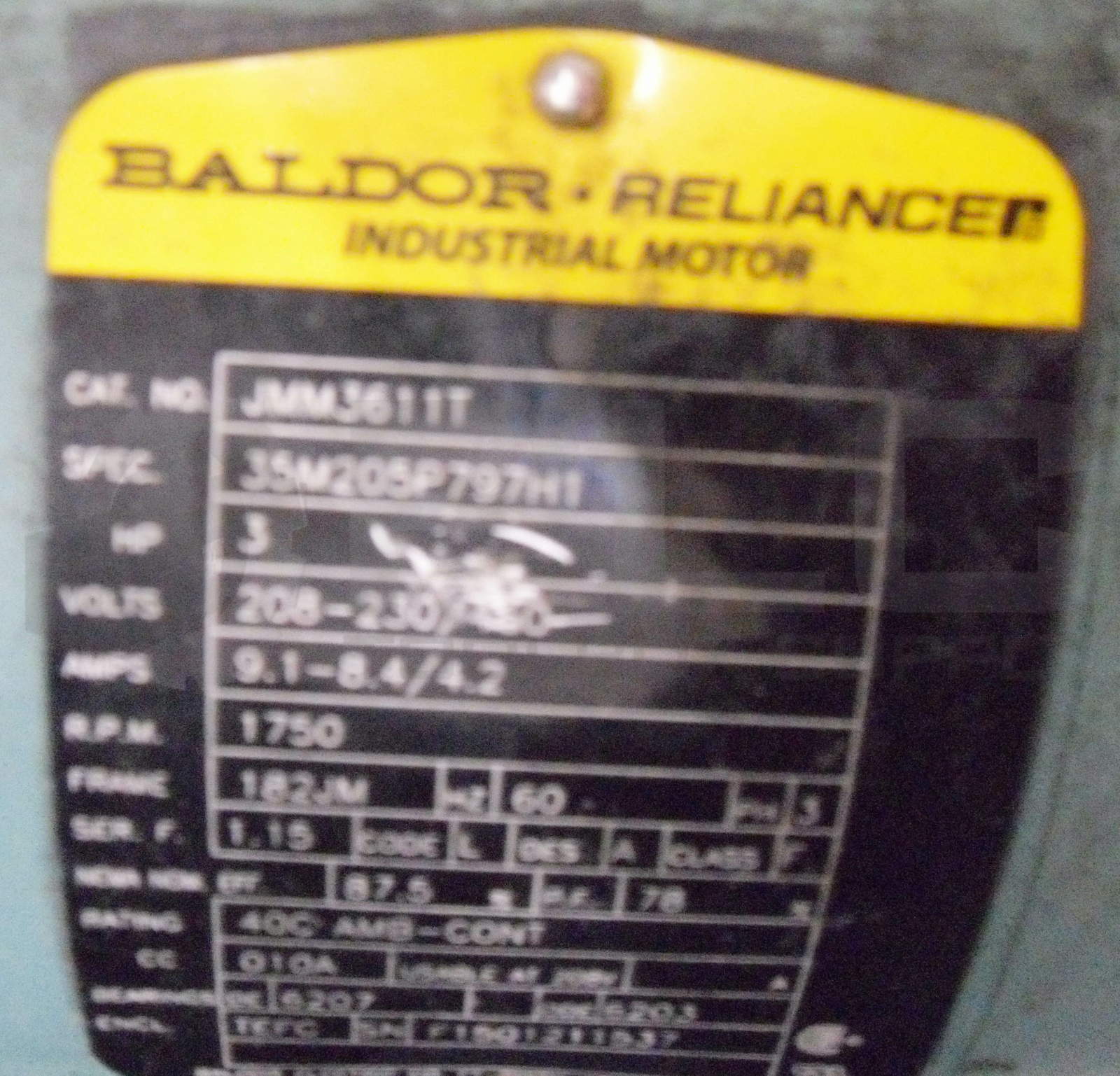 TACO KV2009J CIRCULATING PUMP W/ BALDOR JMM3611T MOTOR