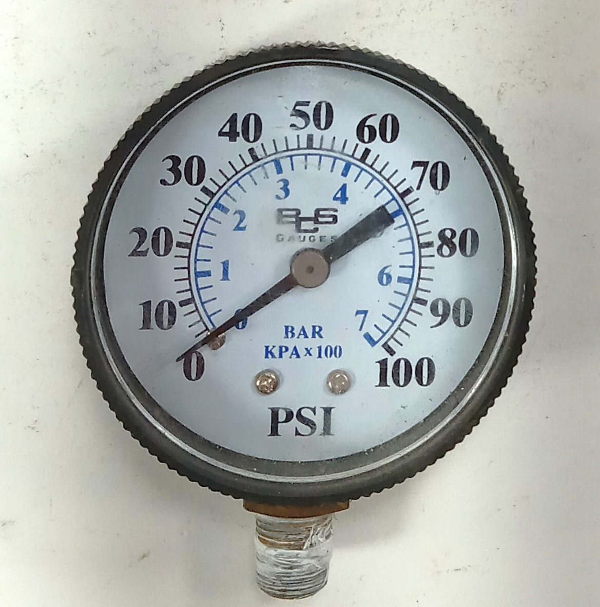1 USED BCS BAR KPA X 100 0-100 PSI 2-1/4″ DIA PRESSURE GAUGE ***MAKE OFFER***