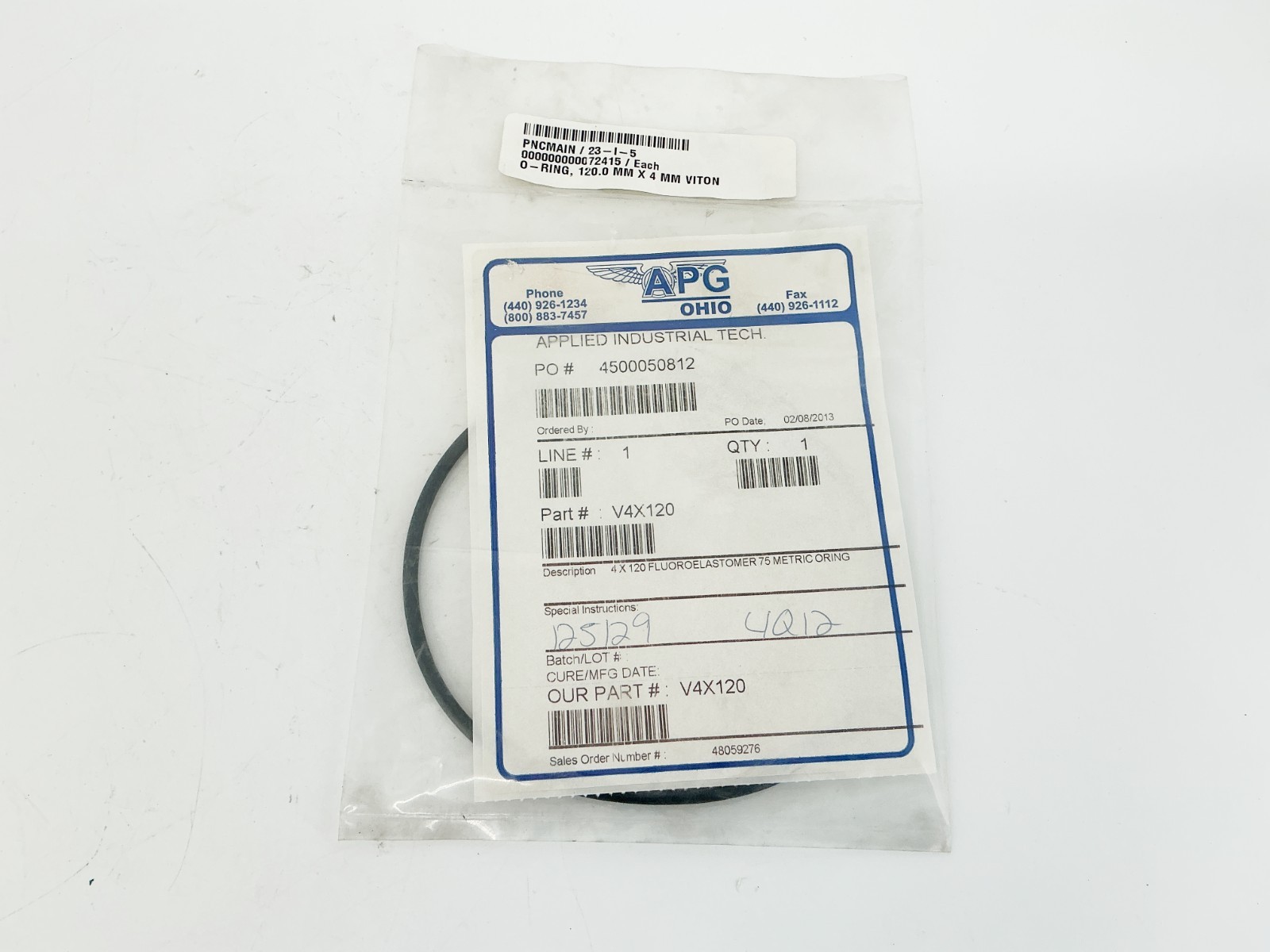 New Applied Industrial Technologies V4X120 O-Ring 4X120