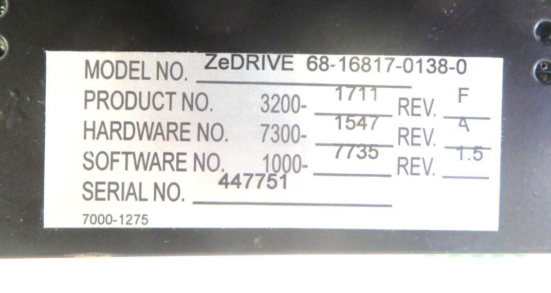 ZENITH Pumps ZeDRIVE 68-16817-0138-0, FOR PARTS/ REPAIR