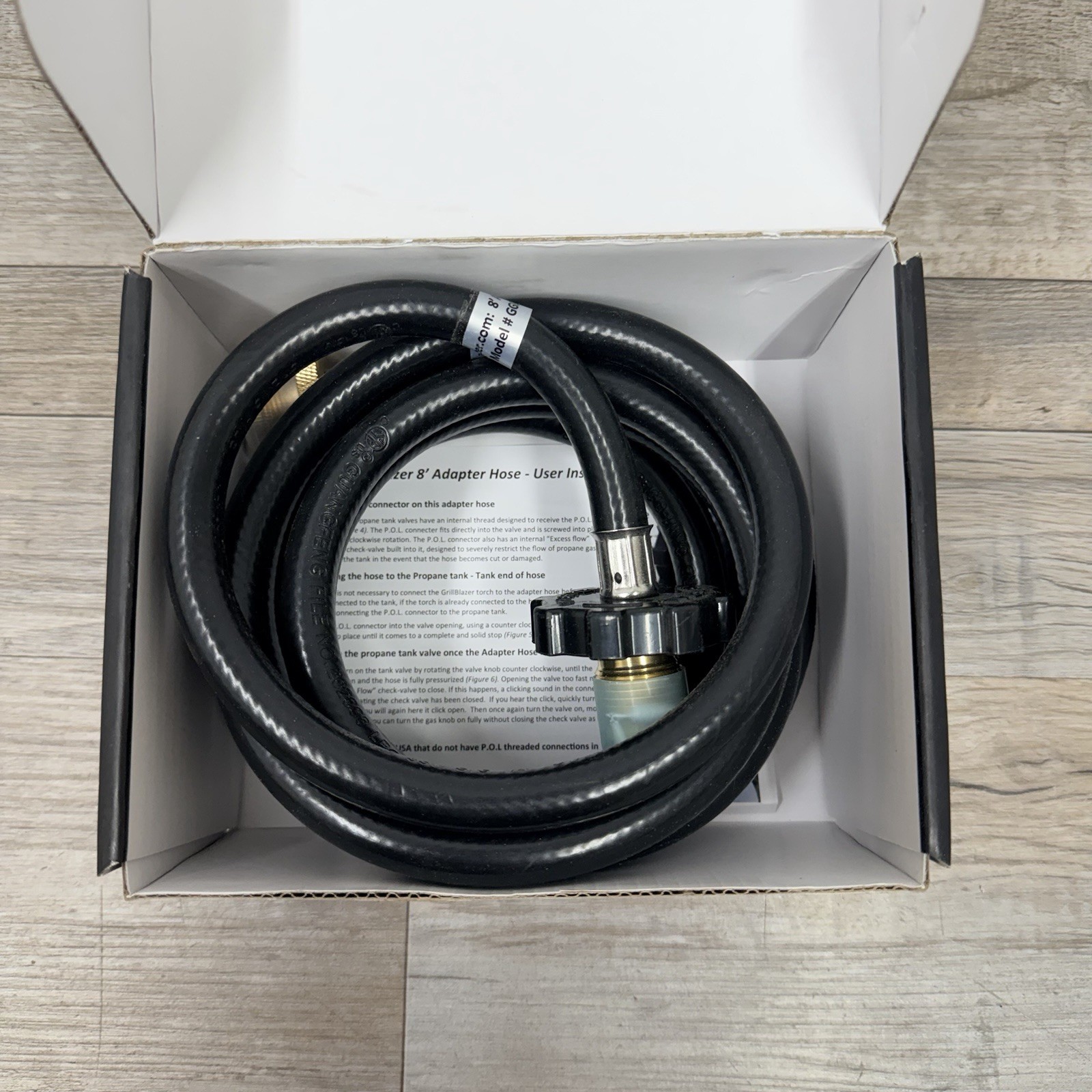 GRILLBLAZER 8ft Propane Hose and Adapter for 20lb Propane Tank Fits GrillGun