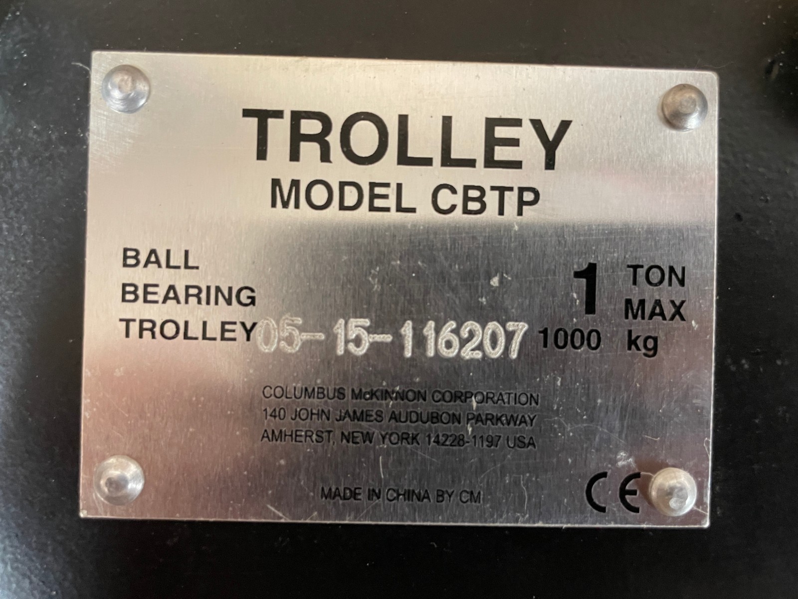 CBTP0100 1 Ton Ball Bearing Plain Trolley