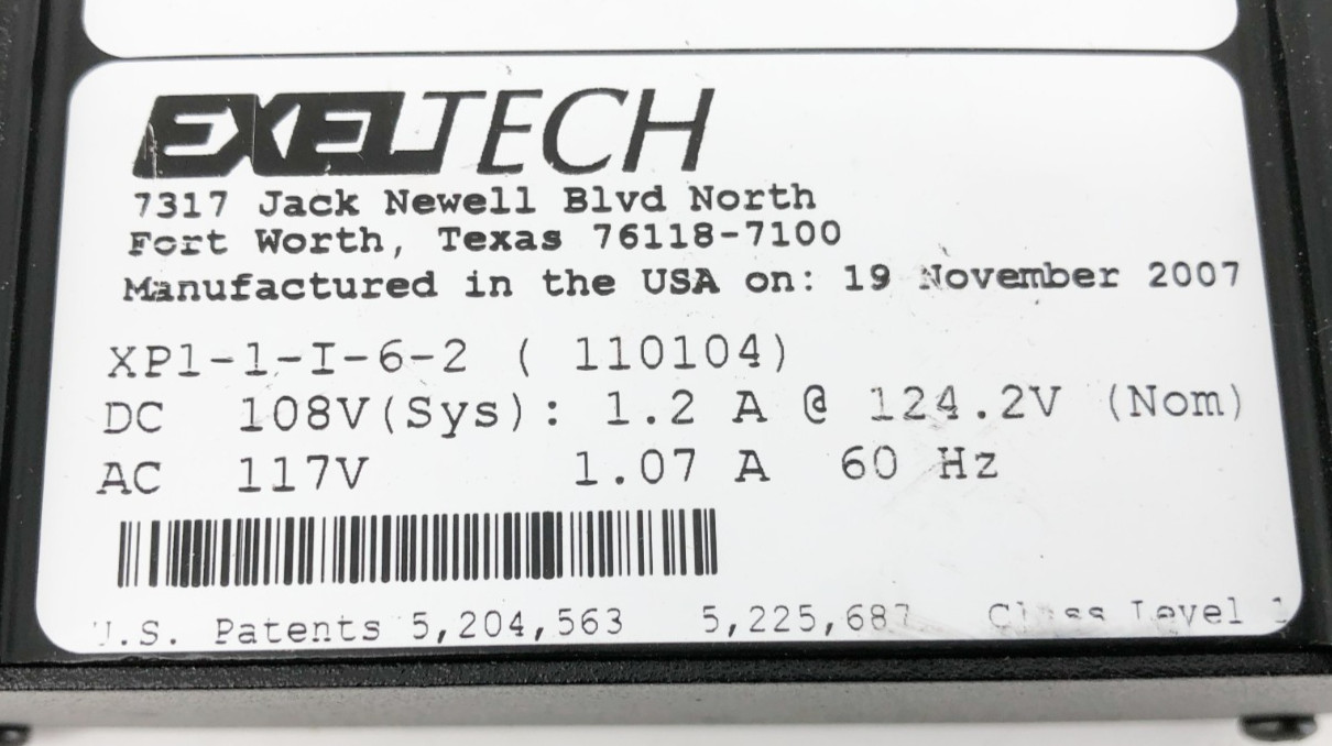Exeltech XP1-1-I-6-2 Voltage Inverter XP125 108VDC 125W 117VAC