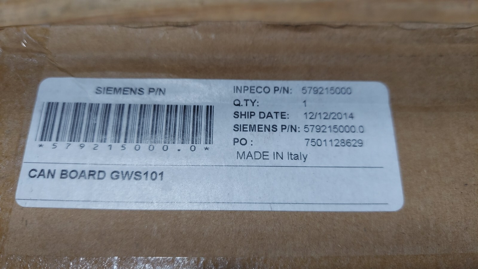 New Inpeco GWS101 579215000 Module I/O Controller Siemens CAN BUS