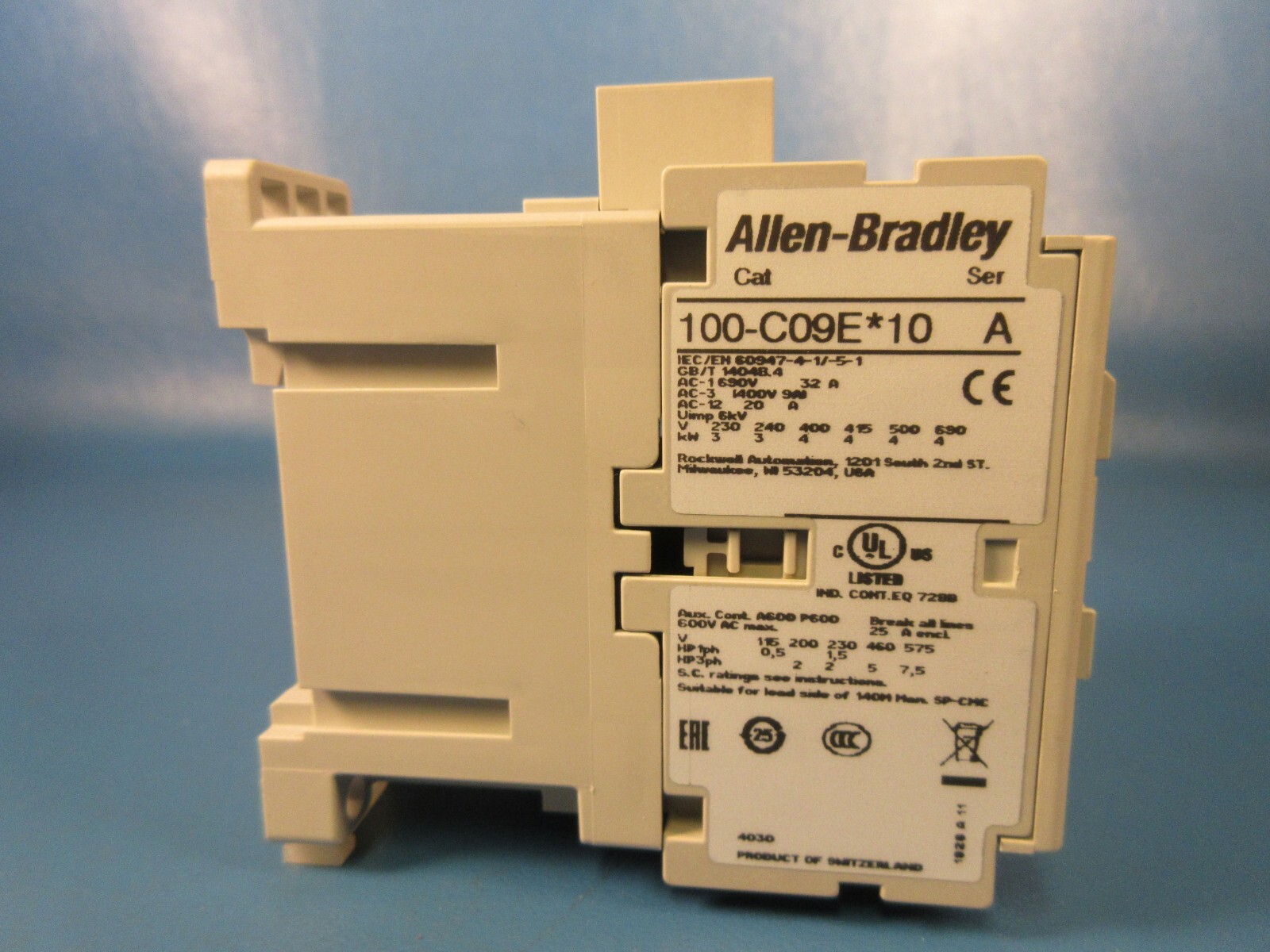 ALLEN BRADLEY 100-C09EJ10 Contactor, 24V DC Electronic Coil