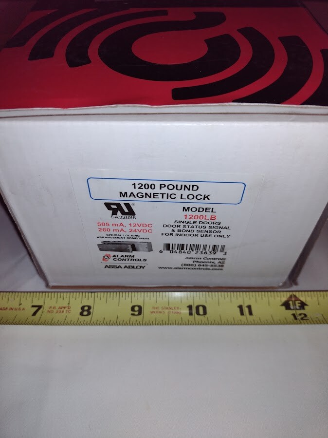 1x Alarm Controls 1200 LBS Electromagnetic Lock AC-1200LB, HES-1200LB