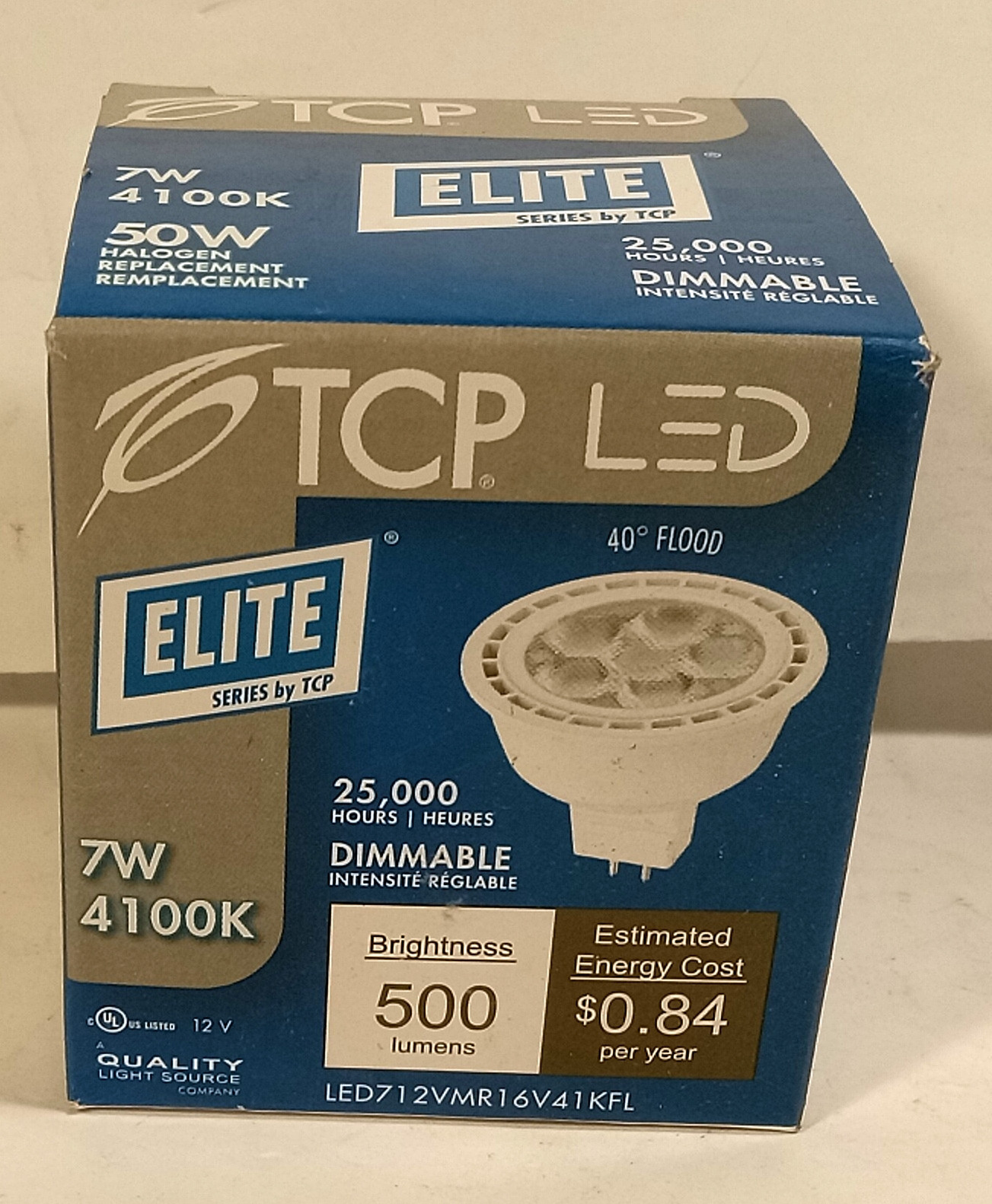 1 NEW TCP LED712VMR16V41KFL ELITE SERIES 7W 500 LUMENS LED NIB ***MAKE OFFER***
