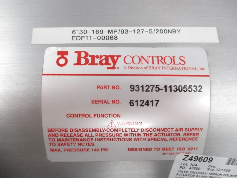 BRAY CONTROLS 931275-11305532 140PSI NSNP