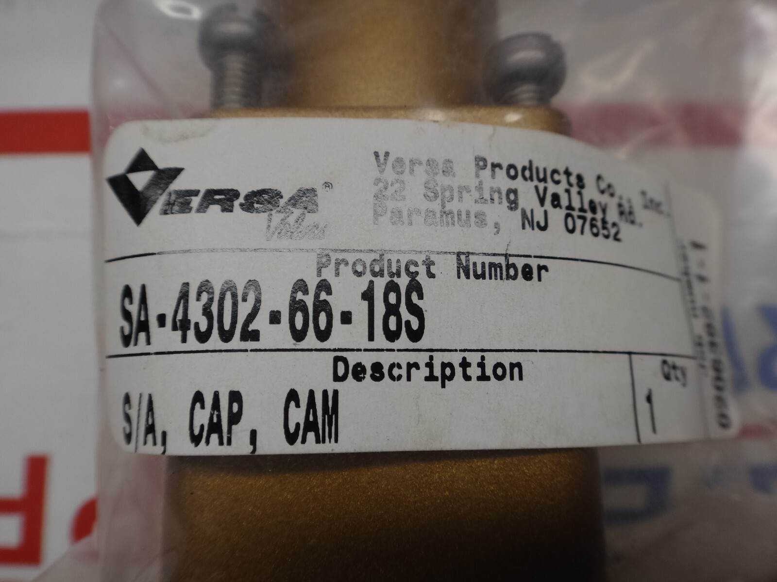 Versa SA-4302-66-18S, S/A Cam Cap Assembly
