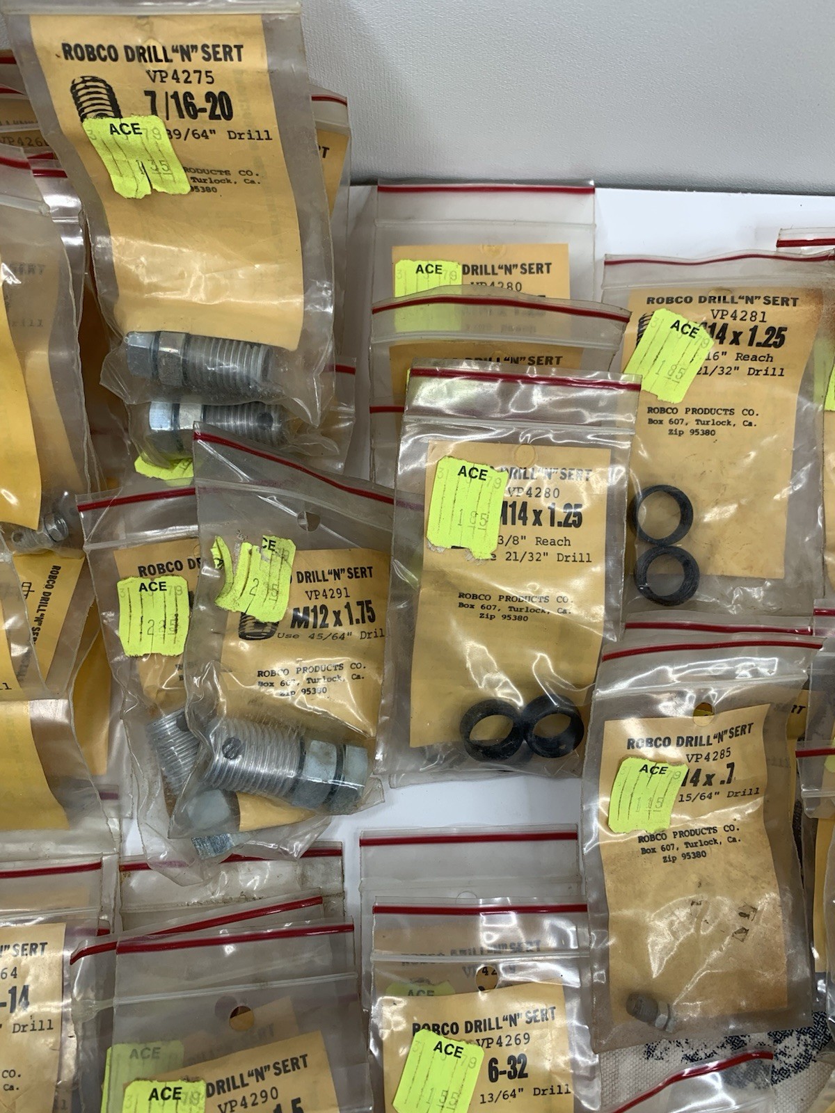 Large Lot of ROBCO Drill N Sert With Manual See Photos For Sizes NEW OLD STOCK