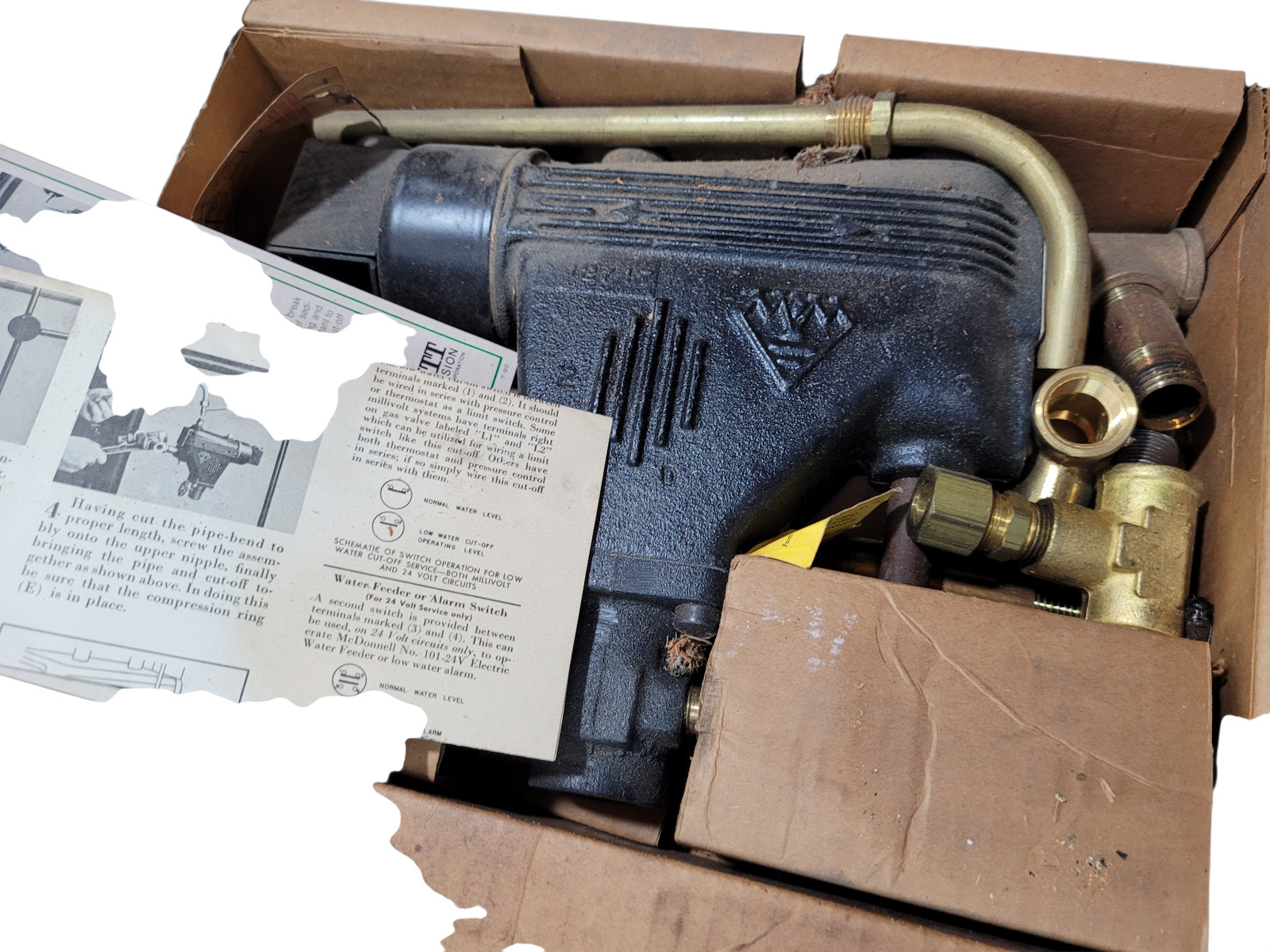 McDonnel & Miller 67-G Low Water Cutoff Float Type Manual with Fittings in Box