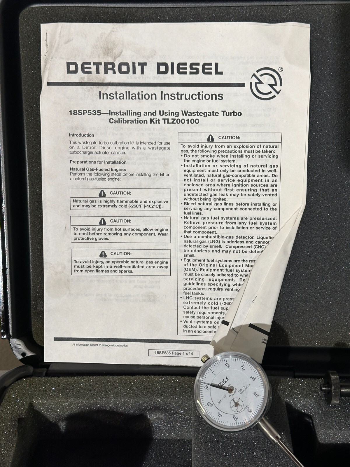 Detroit Diesel TLZ 00100 Wastegate Turbo Calibration Tool Kit Complete NOS