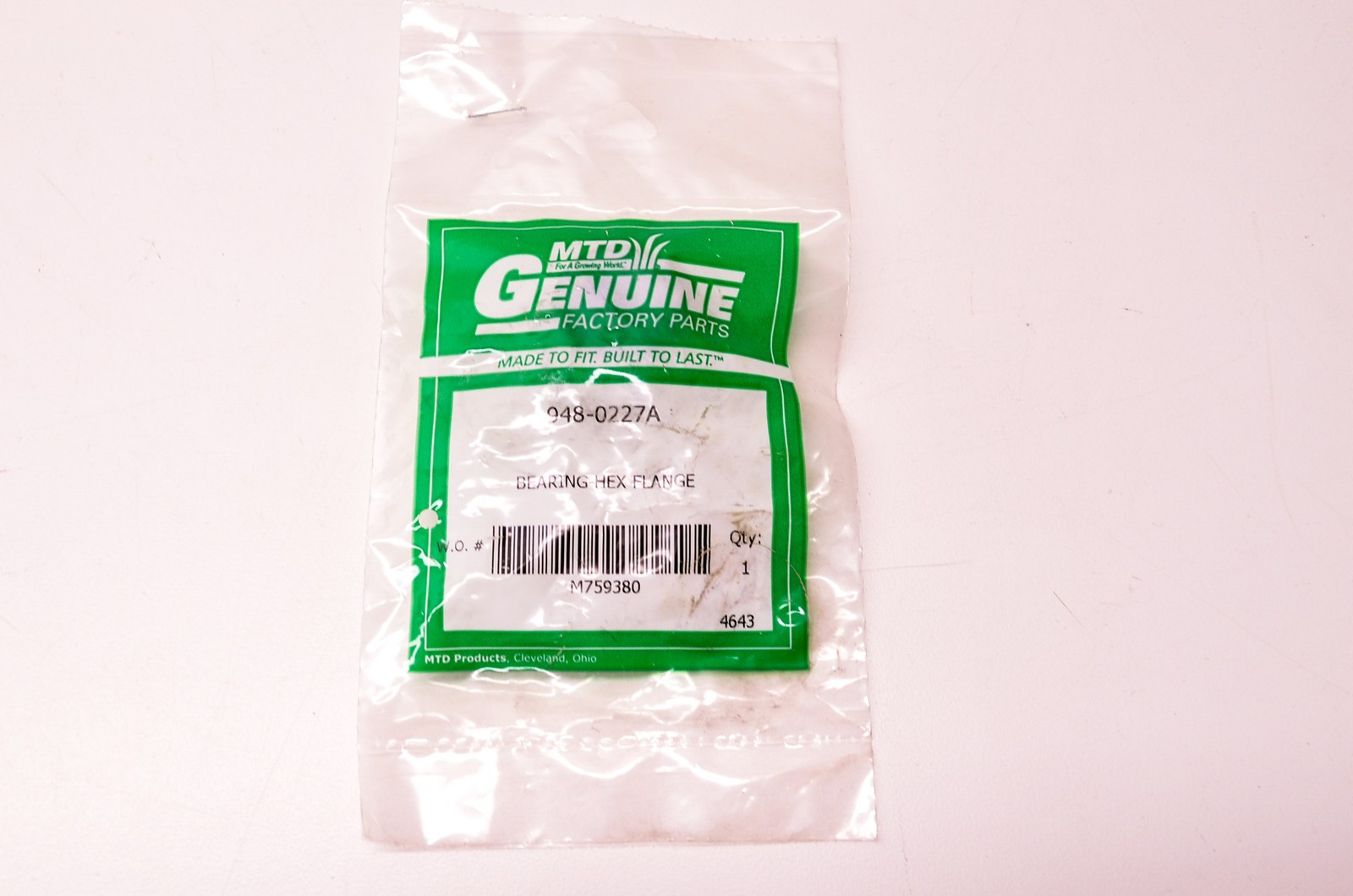 New MTD 948-0227A Hex Flange Bearing NOS
