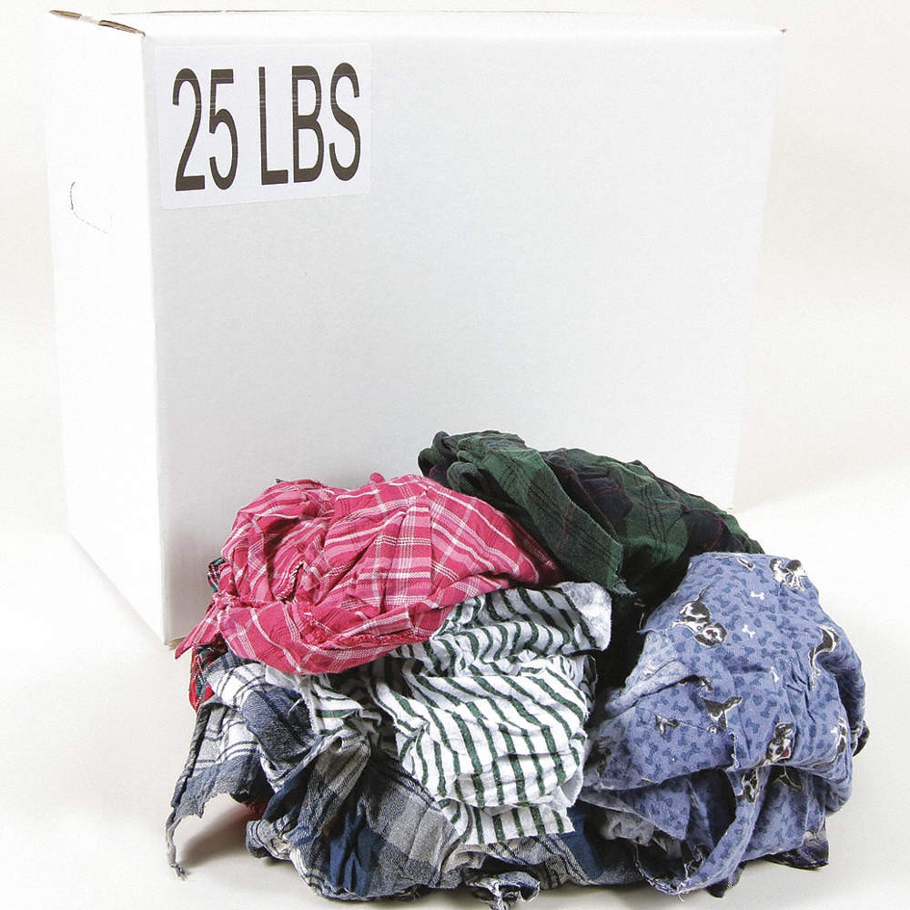 GRAINGER APPROVED G303025PC Cloth Rag,Reclaimed,Size Varies 3U590