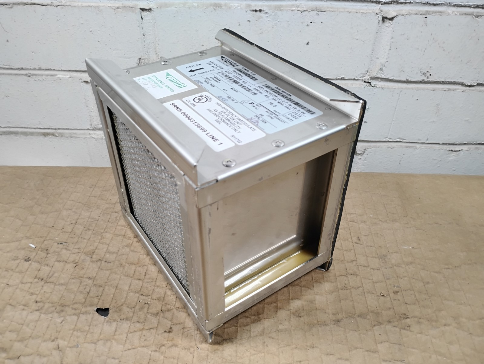 Camfil 0.3 Micron Stainless Filter 8″x8″x6″ P/N 855211954 – 50cfm