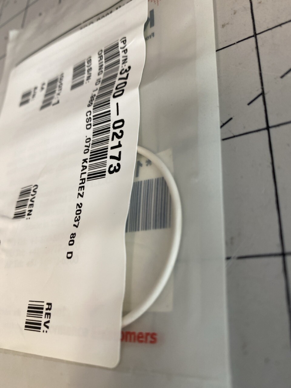 Kalrez O-RING K#033 COMPOUND 2037 PN: AS-568A Applied Materials/AMAT 3700-02173