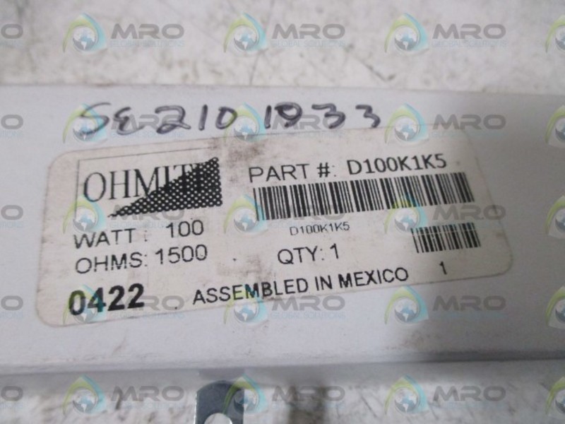 OHMITE D100K1K5 RESISTOR (WHITE BOX) NSMP