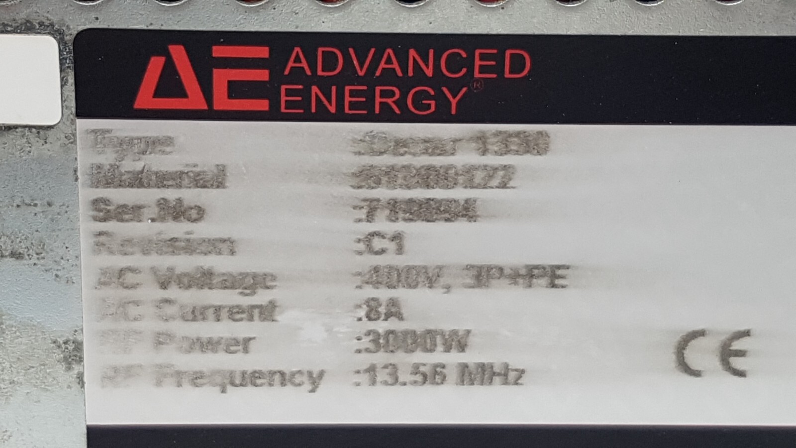 AE ADVANCED ENERGY CESAR RF POWER GENERATOR 1330, 3000W, 13.56MHZ, 61300122