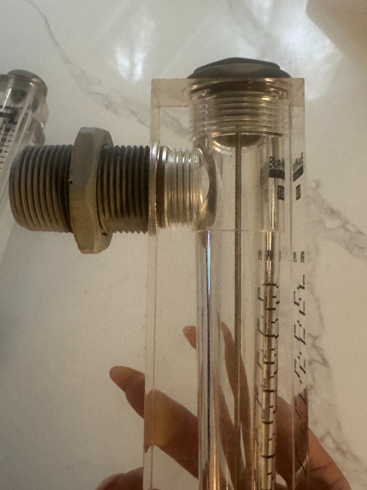 2) Blue White Flow Meter F-550 F-500 F-55200L GPM LPM Water Rotameter Industrial