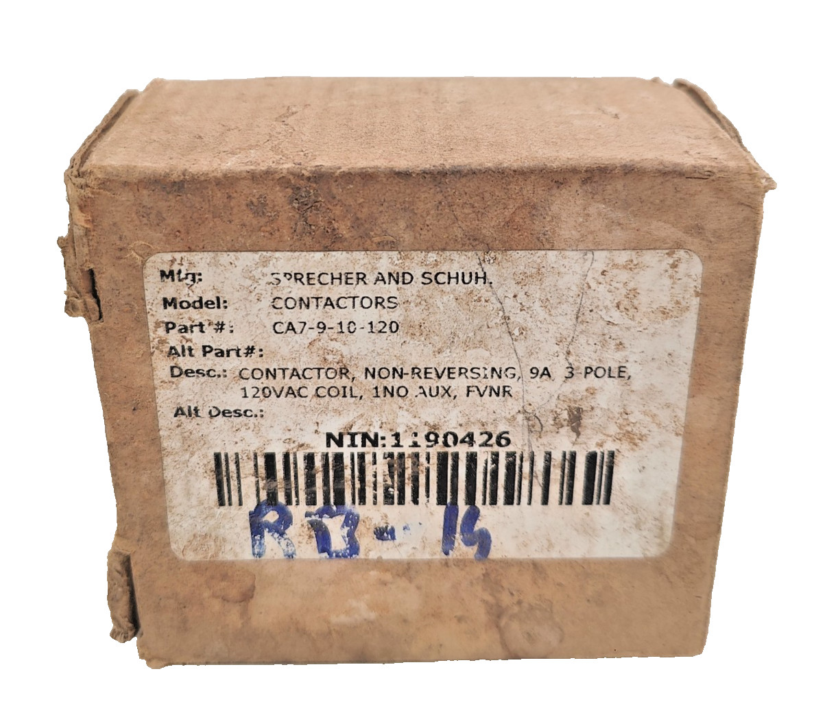 *NEW IN BOX* Sprecher & Schuh CA7-9-10-120 contactor 110-120V 50/60HZ