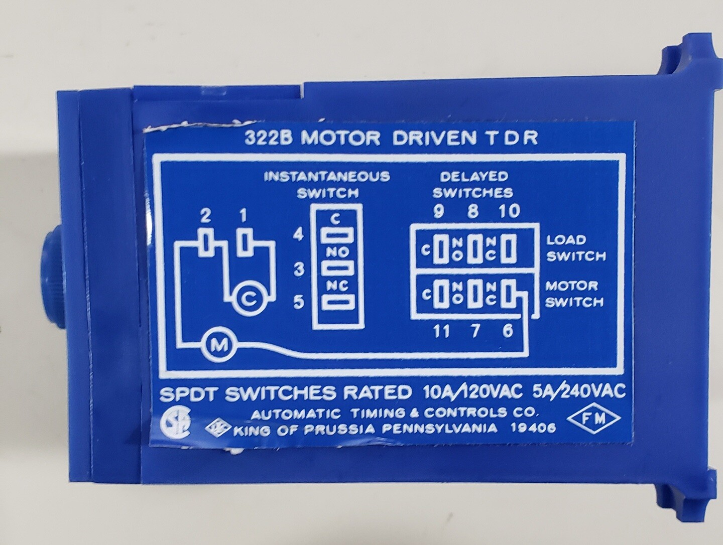ATC 322B-003-A-12CS / 322B003A12CS TIMER 0-10 SEC 120 V – NEW