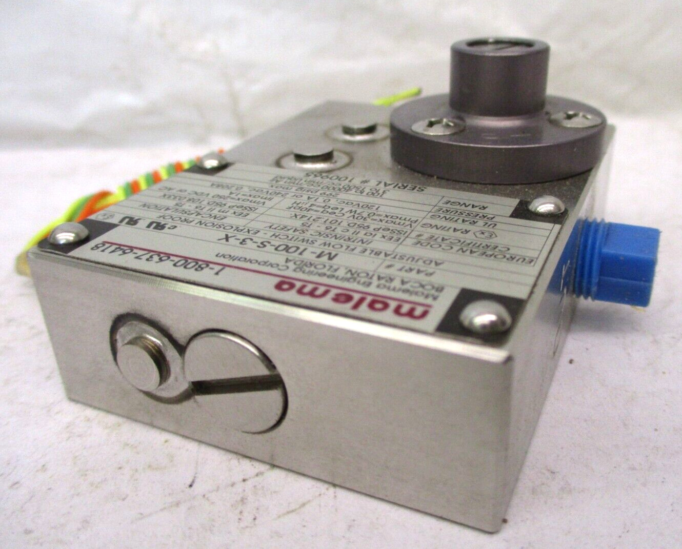 Malema M-100-S-3-X UL Recognized Adjustable Flow Switch A7236WVS