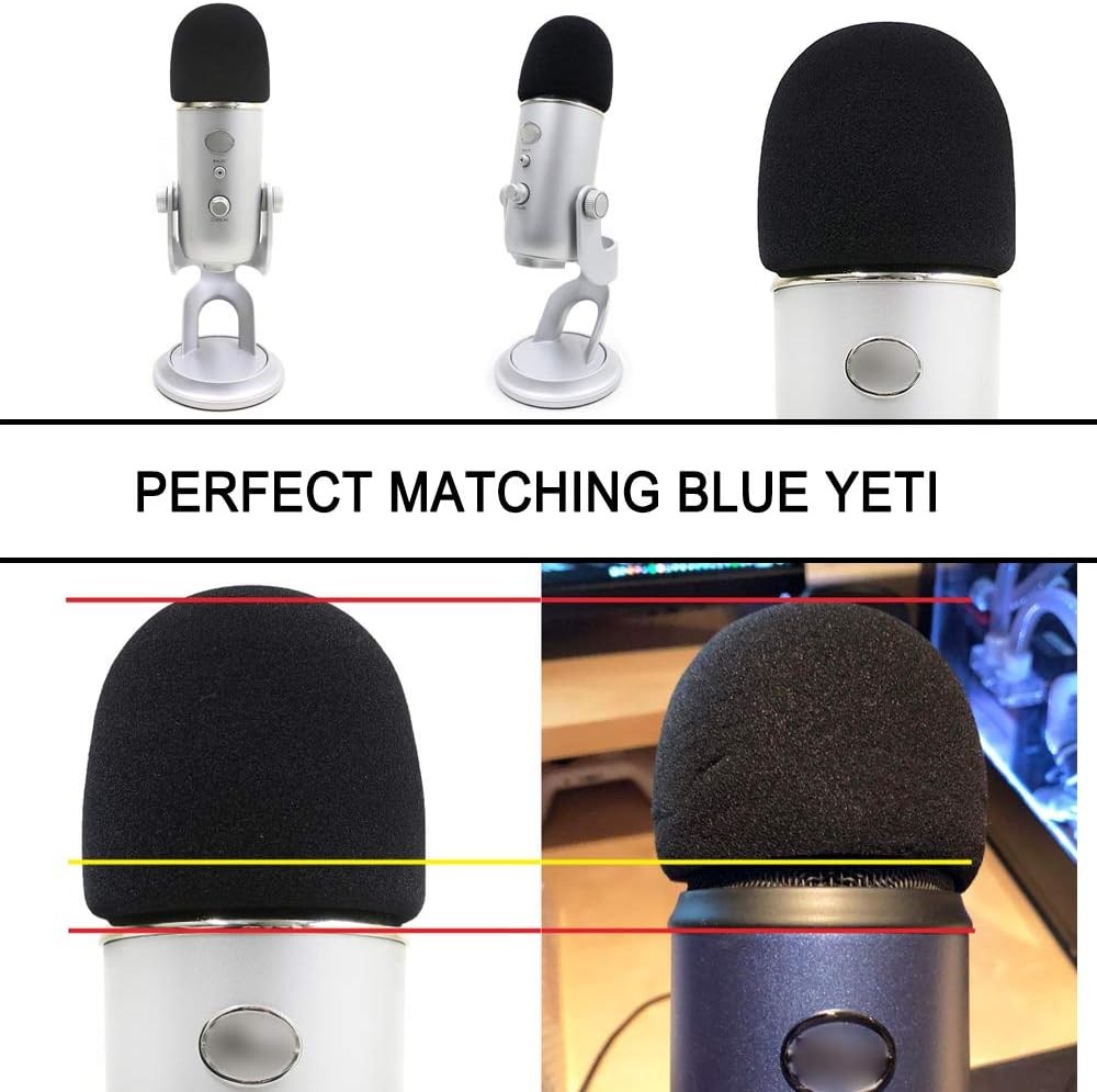 SUNMON Microphone Foam Windscreen Cover for Blue Yeti, Yeti Pro and Yeti X Micro