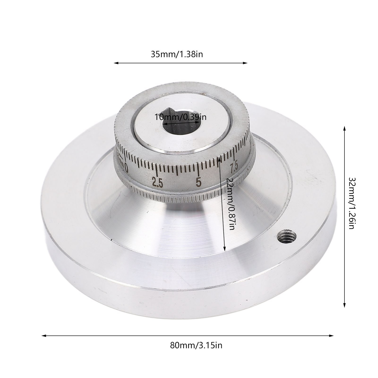 Lathe Handwheel 80mm Aluminum Alloy Hand Wheel With Crank Handle For 7×12 7×14
