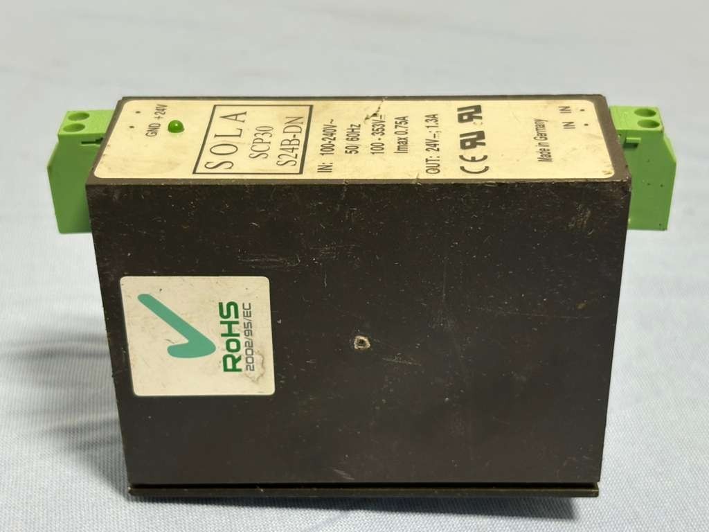 SOLA SCP30 Power Supply Input 100-240V Imax 0.75A Output 24V-1.3A Part S24B-DN