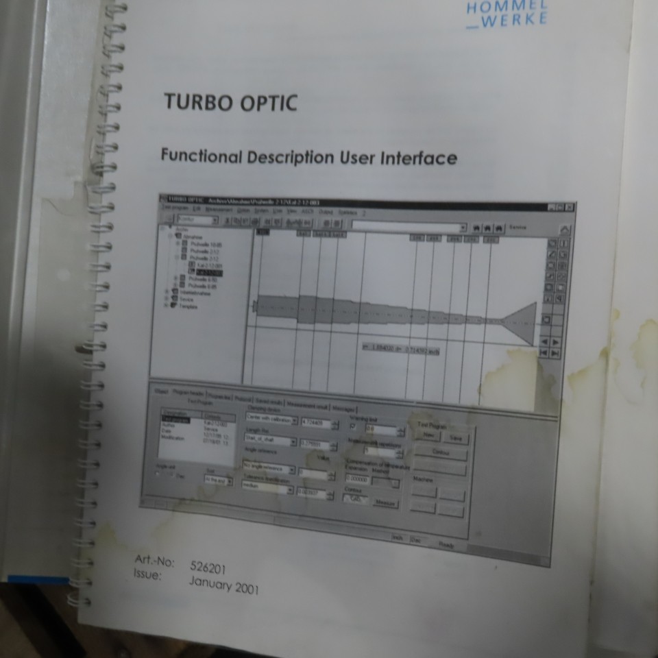 Hommell Werke Contour 410 Poticline Precisions Shaft Measuring Instrument 115V